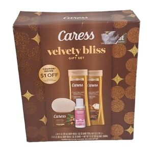 Caress Velvety Bliss Body Wash & Bar Soap Skincare Set Shea Butter Brown Sugar